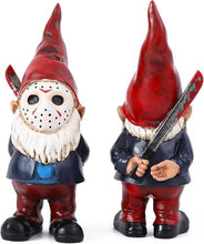 Load image into Gallery viewer, Red Spooky Halloween Gnome Figurine – 5-Inch Cement Outdoor Lawn Accent
