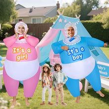 Load image into Gallery viewer, Baby Inflatable Costumes – Boy &amp; Girl Blow-Up Gender Reveal Suits
