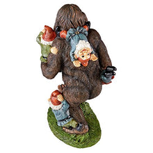 Load image into Gallery viewer, Design Toscano Bigfoot &amp; Lawn Gnomes Statue – Funny Sasquatch Piggyback Lawn Figurine
