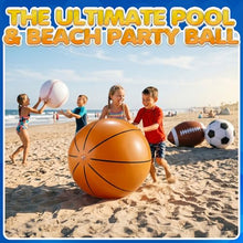 Load image into Gallery viewer, Giant Sports Beach Balls 4-Pack – 24" Inflatable Pool Balls
