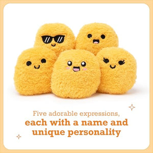 Emotional Support Chicken Nuggets Plush Set with Basket (5-Piece)