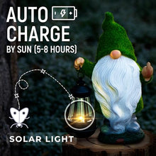 Load image into Gallery viewer, Redwix Flocked Green Moss Solar Garden Gnome
