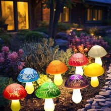 Load image into Gallery viewer, Viewpick 8-Pack Cracked Glass Solar Mushroom Lights – Multi-Color Outdoor Garden Gnome Friendly
