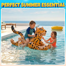Load image into Gallery viewer, Leopard Ride-On Pool Float – Kids Inflatable Animal Float
