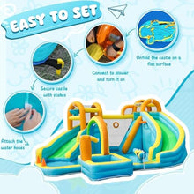 Load image into Gallery viewer, Inflatable Water Slide Bounce House – Backyard Splash Park for Kids
