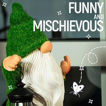 Load image into Gallery viewer, Redwix Flocked Green Moss Solar Garden Gnome
