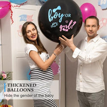 Load image into Gallery viewer, Gender Reveal Confetti Balloons – Black Pop-to-Reveal Kit
