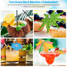 Load image into Gallery viewer, Cocktail Umbrellas 150-Pack – Tropical Paper Drink Umbrellas

