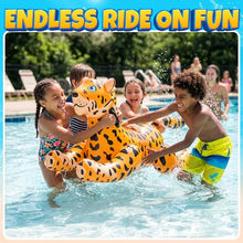 Load image into Gallery viewer, Leopard Ride-On Pool Float – Kids Inflatable Animal Float
