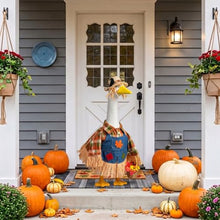 Load image into Gallery viewer, Harvest Scarecrow Porch Goose Outfit – Fall Costume Set for 23-Inch Porch Geese

