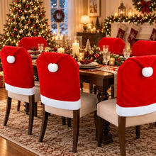 Load image into Gallery viewer, Santa Hat Chair Covers 4-Pack – Christmas Dining Chair Decor

