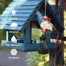 Load image into Gallery viewer, WONDHOME Hanging Climbing Solar Gnome Statue – Vine &amp; Lantern Tree Decor
