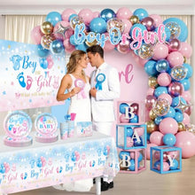 Load image into Gallery viewer, Gender Reveal Party Kit – Complete Pink &amp; Blue Decorations, Serves 25
