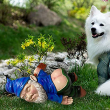 Load image into Gallery viewer, MINICAR Drunk Sprawled Garden Gnome Statue – Funny Naughty Lawn &amp; Desk Figurine
