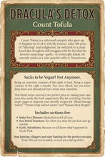 Load image into Gallery viewer, Not-Books: Dracula’s Detox By Count Tofula - A Blank Recipe Journal for the Vegan Vampire

