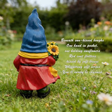Load image into Gallery viewer, Bezseili Sunflower Bouquet Garden Gnome Statue – Hand-Painted Rustic Lawn &amp; Home Decor
