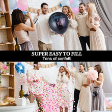 Load image into Gallery viewer, Gender Reveal Confetti Balloons – Black Pop-to-Reveal Kit
