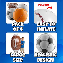 Load image into Gallery viewer, Giant Sports Beach Balls 4-Pack – 24" Inflatable Pool Balls
