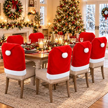 Load image into Gallery viewer, Santa Hat Chair Covers 4-Pack – Christmas Dining Chair Decor
