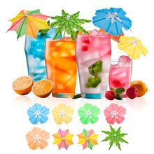 Load image into Gallery viewer, Cocktail Umbrellas 150-Pack – Tropical Paper Drink Umbrellas
