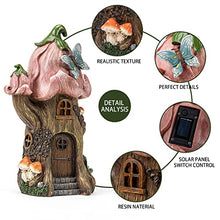 Load image into Gallery viewer, Solar Mushroom House &amp; Gnome Figurine – Hand-Sculpted Waterproof Garden Light
