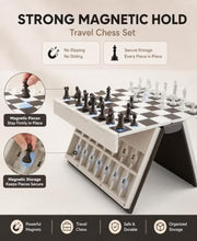 Load image into Gallery viewer, Book-Style Magnetic Chess Set – Folding Travel Chess Board
