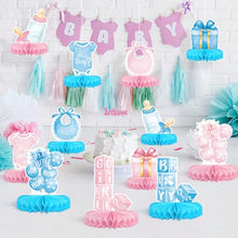 Load image into Gallery viewer, Gender Reveal Honeycomb Centerpieces – 12-Piece Table Decor Set
