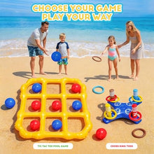 Load image into Gallery viewer, Inflatable Pool Party Games Set – Tic Tac Toe &amp; Ring Toss
