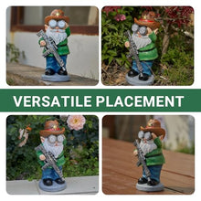 Load image into Gallery viewer, Solar Rifle &amp; Telescope Gnome Statue – Lighted Outdoor Guard Sculpture
