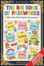 Load image into Gallery viewer, Not-Books: The Big Book of Passwords By Admin Admin - The Definitive Guide to Account Security | Funny Cybersecurity &amp; IT Prank Gift
