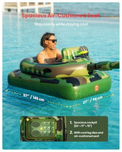 Load image into Gallery viewer, Inflatable Tank Pool Float – Ride-On Float with Water Cannon
