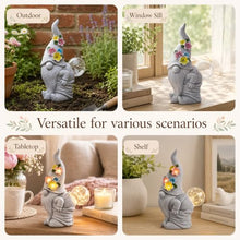 Load image into Gallery viewer, Solar Lighted Bubble Gnome Statue – Hand-Painted Outdoor Garden Light
