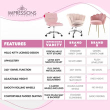 Load image into Gallery viewer, Hello Kitty Vanity Chair – Pink Swivel Makeup Chair with Wheels
