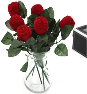 Long-Stem Red Rose Jewelry Box – Ring or Earring Case