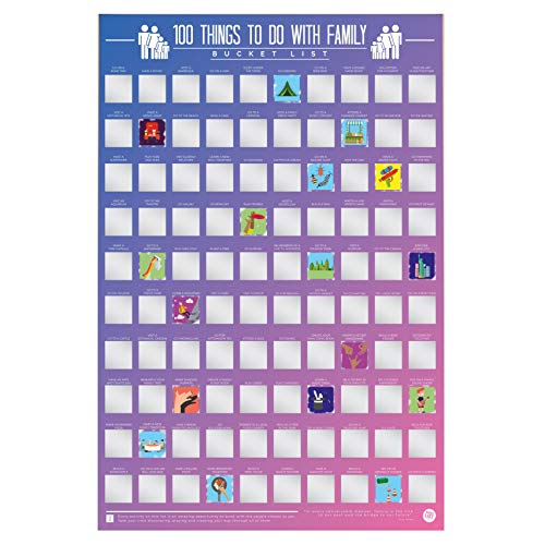 100 Family Activities Scratch Off Poster - Gifteee Unique & Unusual gifts, Cool gift ideas