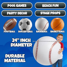 Load image into Gallery viewer, Giant Sports Beach Balls 4-Pack – 24" Inflatable Pool Balls
