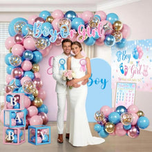 Load image into Gallery viewer, Gender Reveal Party Kit – Complete Pink &amp; Blue Decorations, Serves 25
