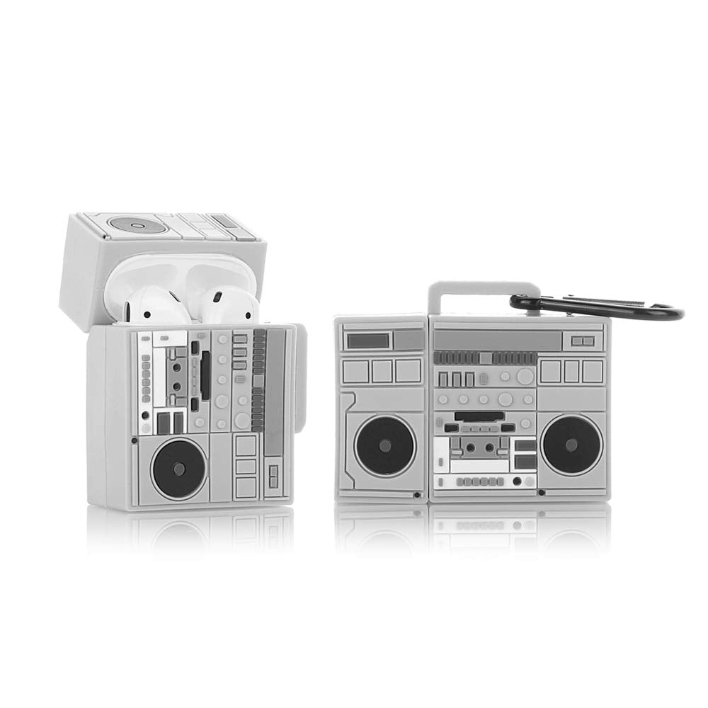 Cute Silicone Case for AirPods 1 & 2 with Keychain