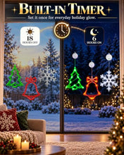 Load image into Gallery viewer, Christmas Window Lights 3-Pack – Rechargeable LED Suction Decor
