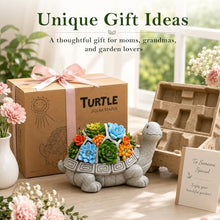 Load image into Gallery viewer, Solar Grey Turtle Garden Ornament – Recycled Eco-Friendly Resin Lawn Accent
