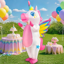 Load image into Gallery viewer, Inflatable Unicorn Costume – Funny Blow-Up Adult Halloween Suit
