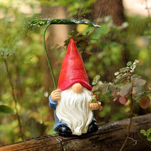 Load image into Gallery viewer, WSHMZYHOME Garden Gnome with Leaf Umbrella – Hand-Painted Resin Lawn Sculpture
