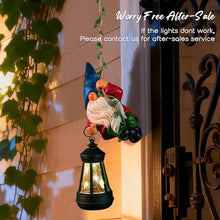 Load image into Gallery viewer, WONDHOME Hanging Climbing Solar Gnome Statue – Vine &amp; Lantern Tree Decor
