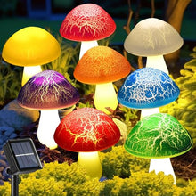 Load image into Gallery viewer, Viewpick 8-Pack Cracked Glass Solar Mushroom Lights – Multi-Color Outdoor Garden Gnome Friendly
