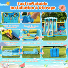 Load image into Gallery viewer, 10-in-1 Water Slide Bounce House – Wet &amp; Dry Backyard Play Park
