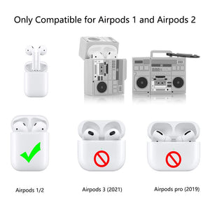 Cute Silicone Case for AirPods 1 & 2 with Keychain