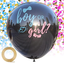 Load image into Gallery viewer, Gender Reveal Confetti Balloons – Black Pop-to-Reveal Kit
