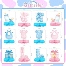 Load image into Gallery viewer, Gender Reveal Honeycomb Centerpieces – 12-Piece Table Decor Set

