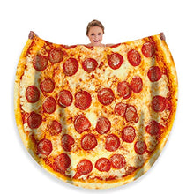 Load image into Gallery viewer, Double-Sided Pepperoni Pizza Fleece Blanket – Ultra-Soft Flannel Throw
