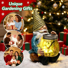 Load image into Gallery viewer, VOOKRY Solar Gnome with Glowing Firefly Jar – 10.6-Inch Outdoor Fairy Garden Light
